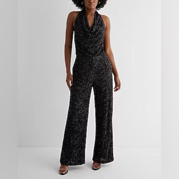 🆕 NTW Express Black Sequin Jumpsuit XS - Picture 1 of 7